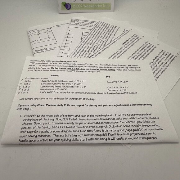 Quilts Illustrated Weekender Tote Pattern PS009 By Penny Sturges - Picture 6 of 6